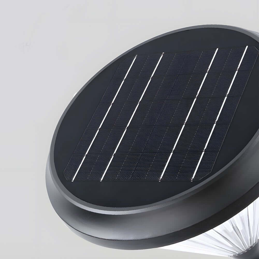 Sleek Solar LED Outdoor Landscape Post Lights - Tapered Black Top