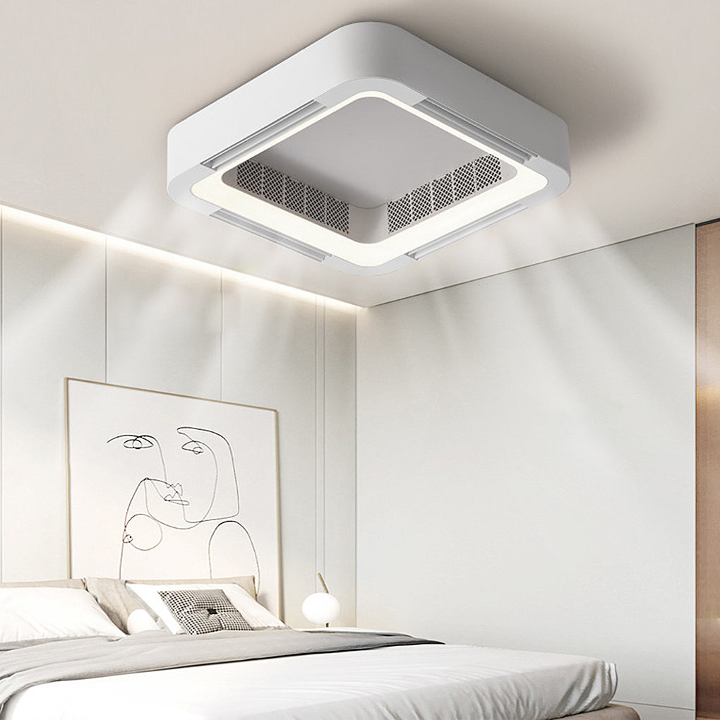 Low Profile Bladeless Ceiling Fan with LED Light Inverter - Modern Home Cooling Solution