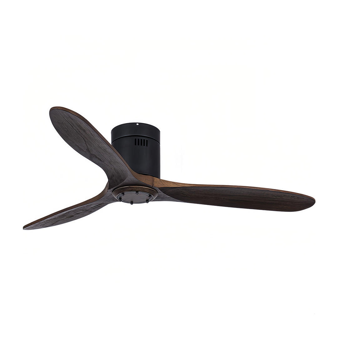 Three Blade LED Ceiling Fan with Remote Control - Modern Wood Design