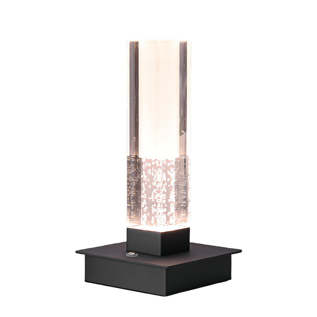 Cordless Bubble Modern Dimmable LED Square Table Lamp - Stylish Nightstand Lighting