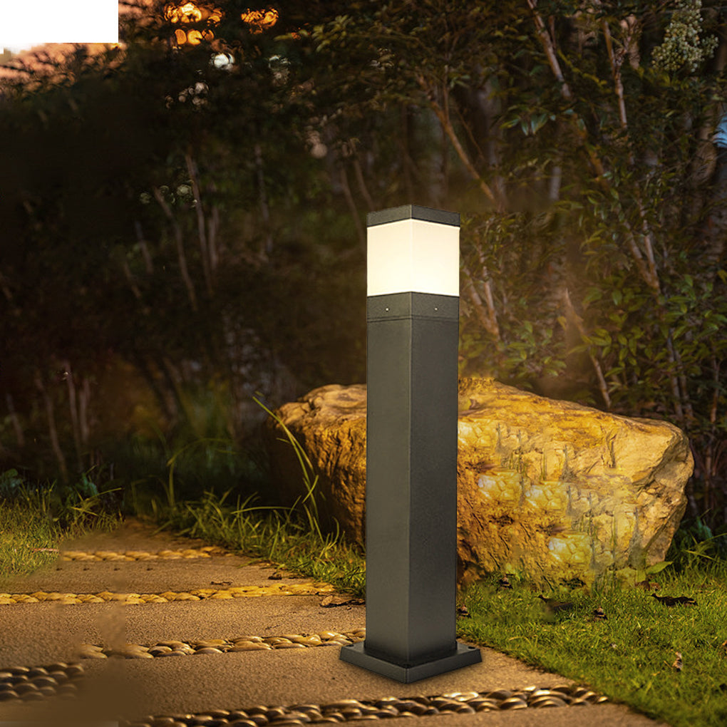 Modern Square Cob Outdoor Bollard Lights for Pathways & Gardens