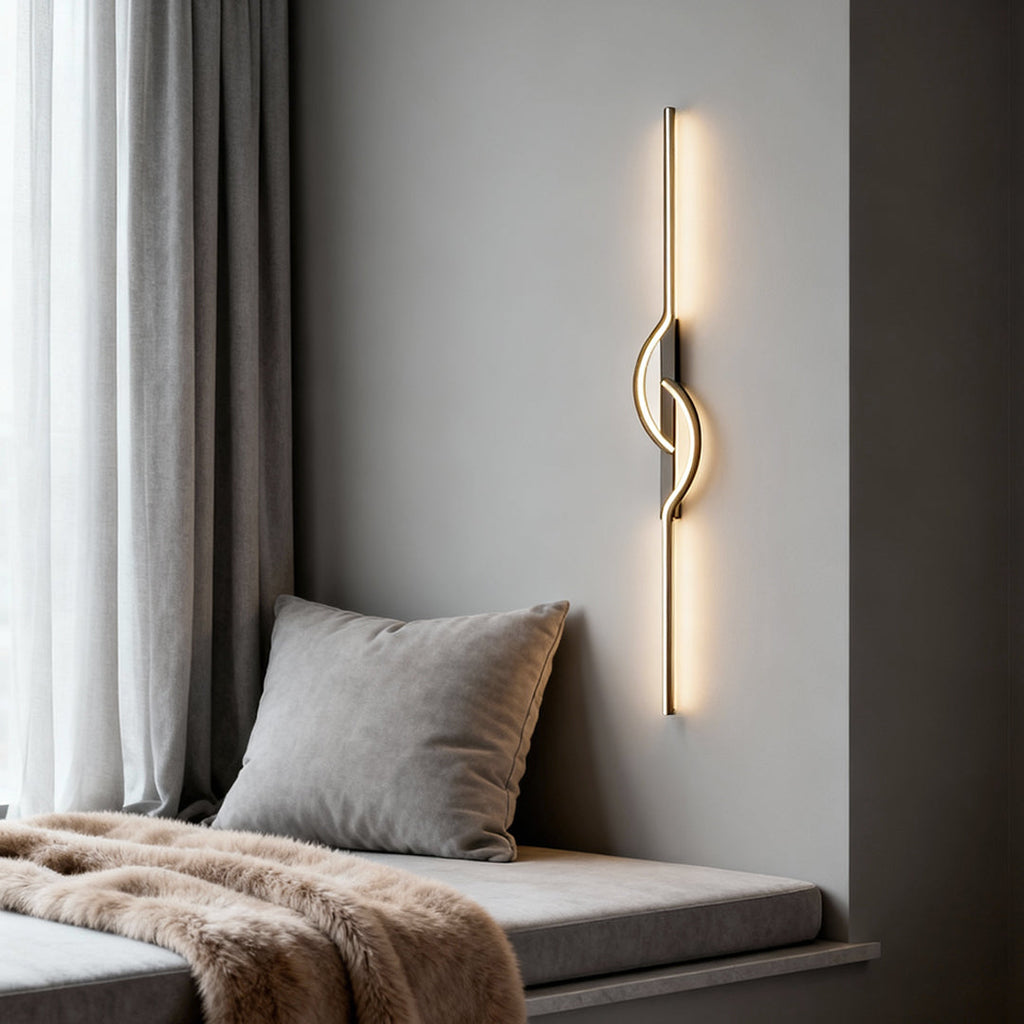 Modern Black Aluminum Wall Sconce - Creative Linear Lamp for Home Lighting