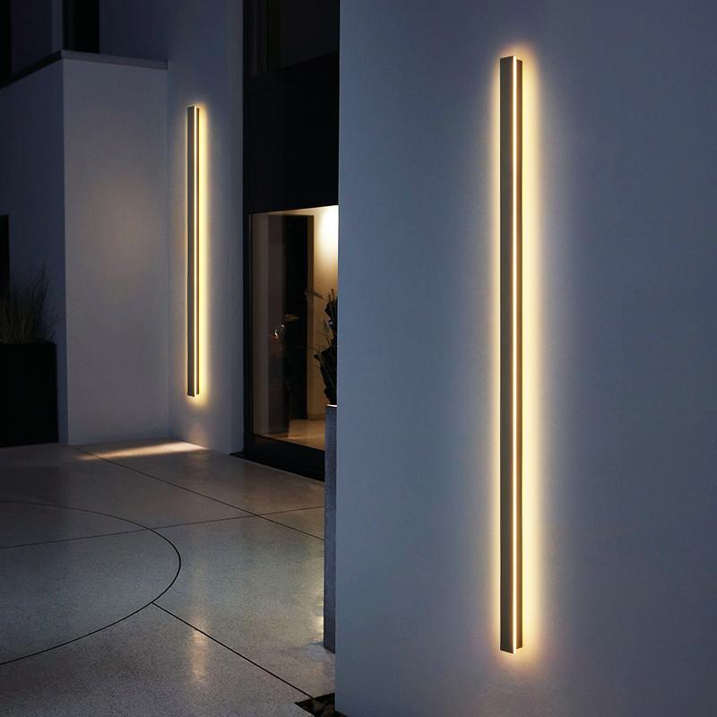 Long Waterproof LED Outdoor Wall Light - Metal Fixture for Garden & Patio