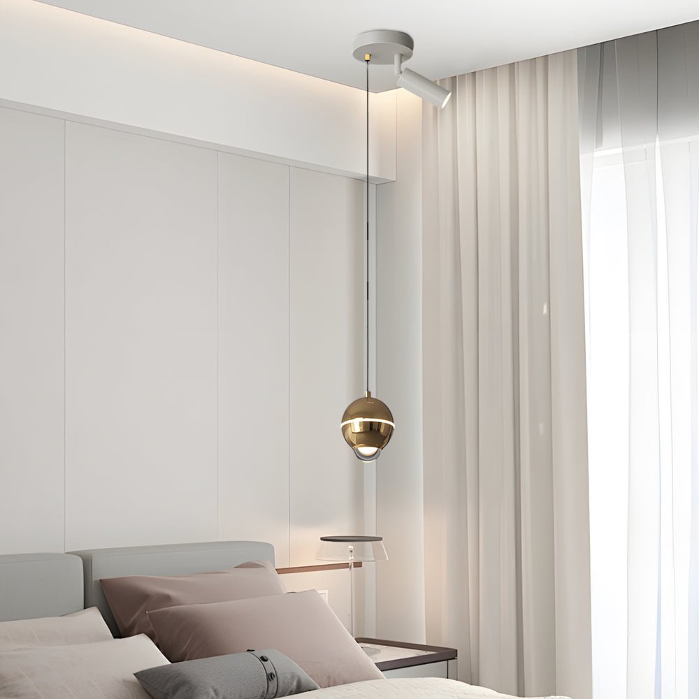 Small Metal Ball LED Pendant Light - 3 Step Dimming Modern Spotlight
