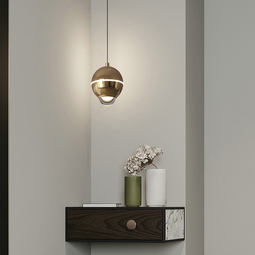 Small Metal Ball LED Pendant Light - 3 Step Dimming Modern Spotlight