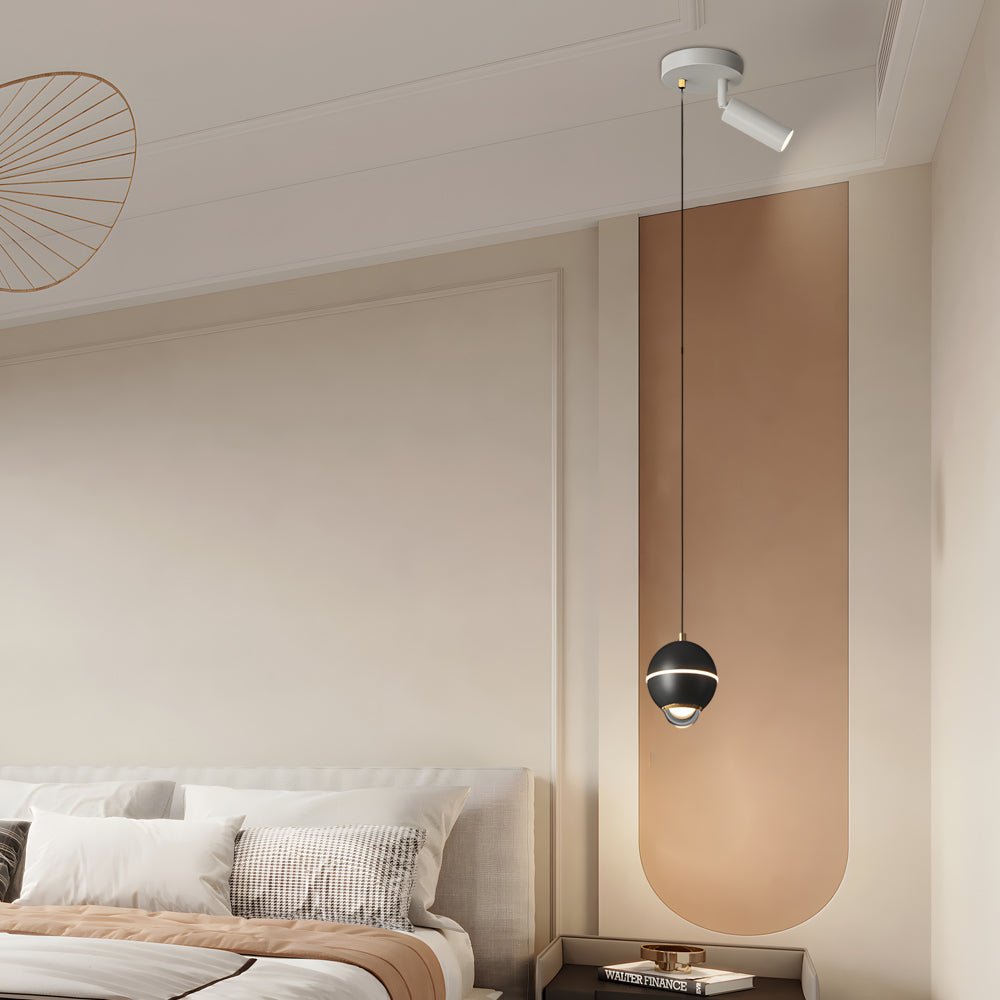 Small Metal Ball LED Pendant Light - 3 Step Dimming Modern Spotlight