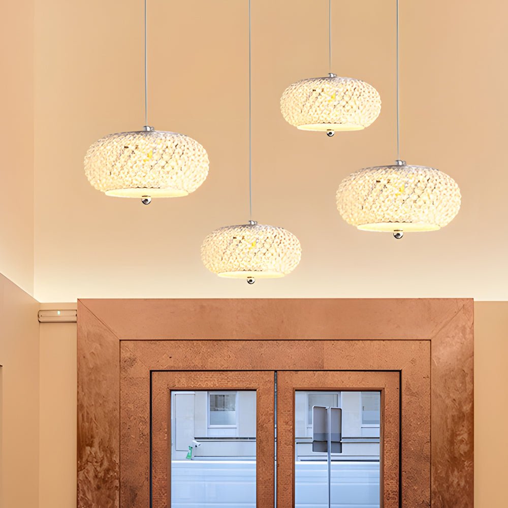 Small Round Drum Crystal LED Pendant Light - 3 Step Dimming Luxury Modern Fixture