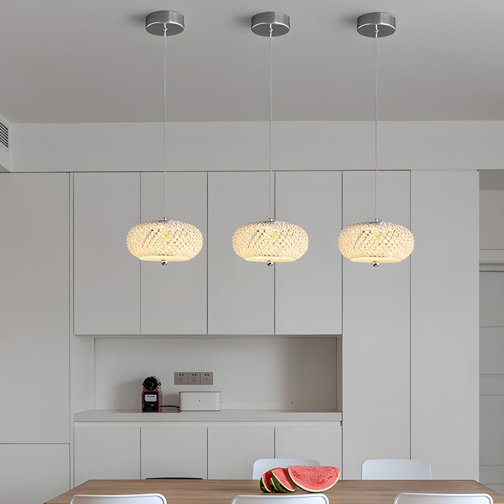 Small Round Drum Crystal LED Pendant Light - 3 Step Dimming Luxury Modern Fixture