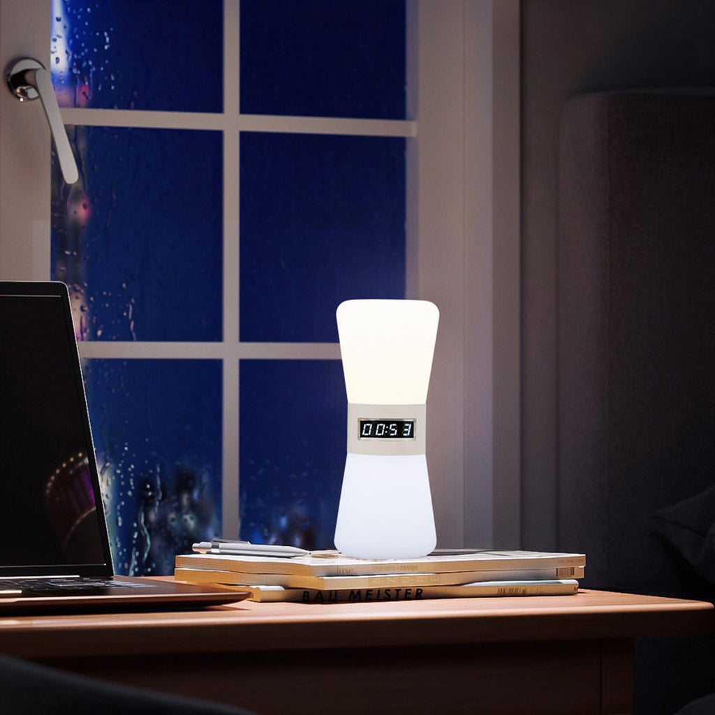 Compact Gravity Sensor Ambient Hourglass Lamp - Small White Table Lamp for Stylish Home Decor