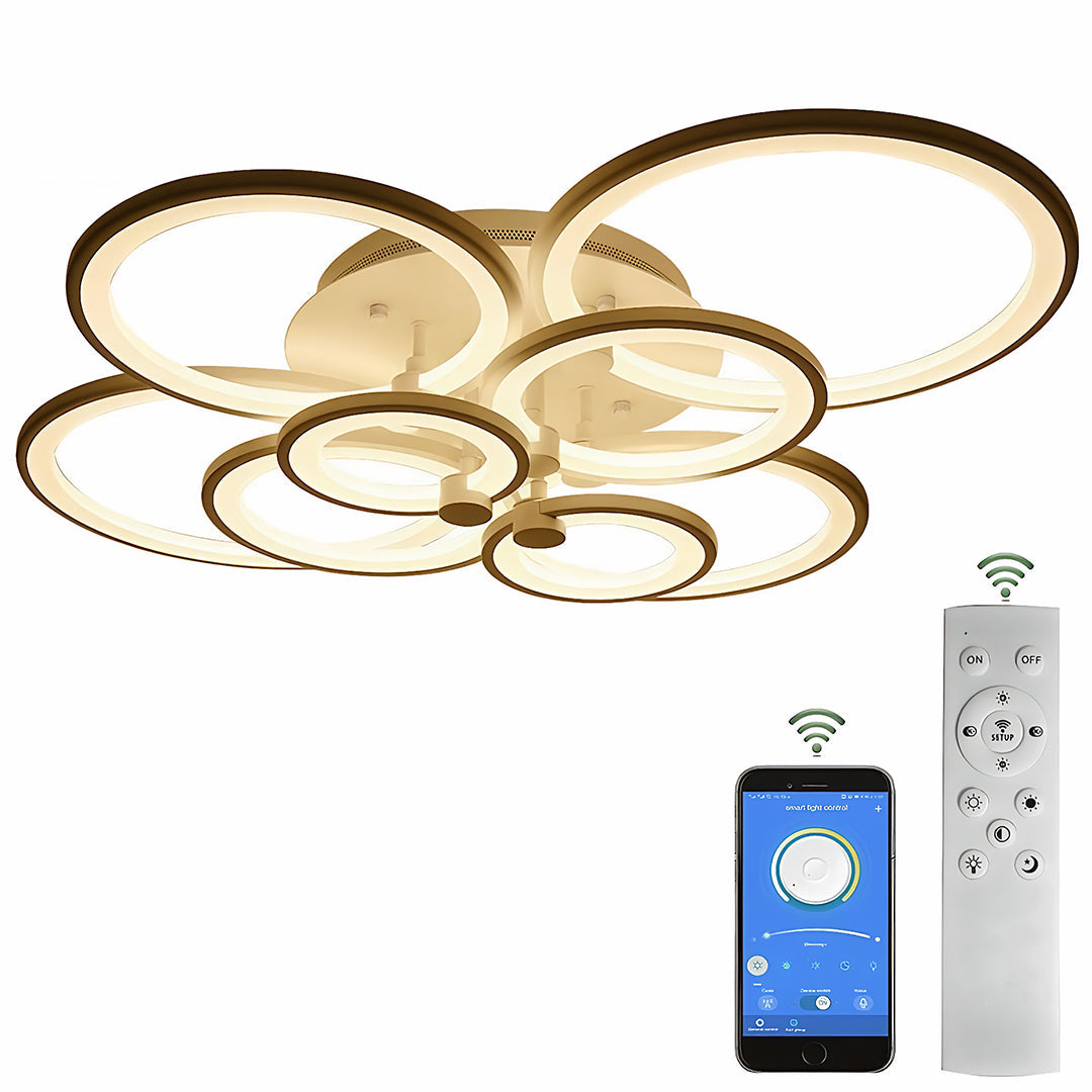 Elegant Overlapping Rings Ceiling Light - Unique Multi Ring LED Lamp
