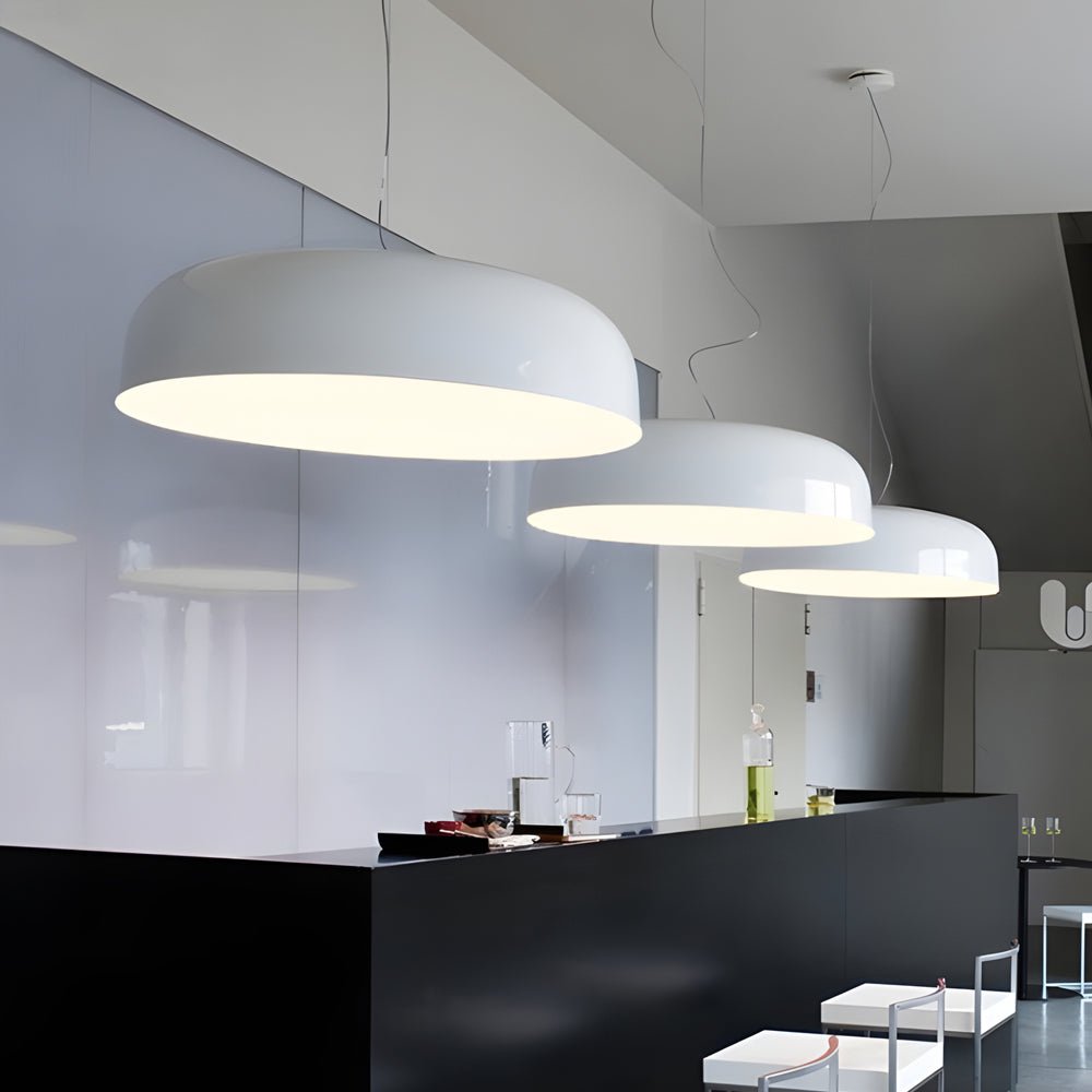 Smithfield Pendant Light - Modern Aluminum Hanging Fixture in Black/White Design