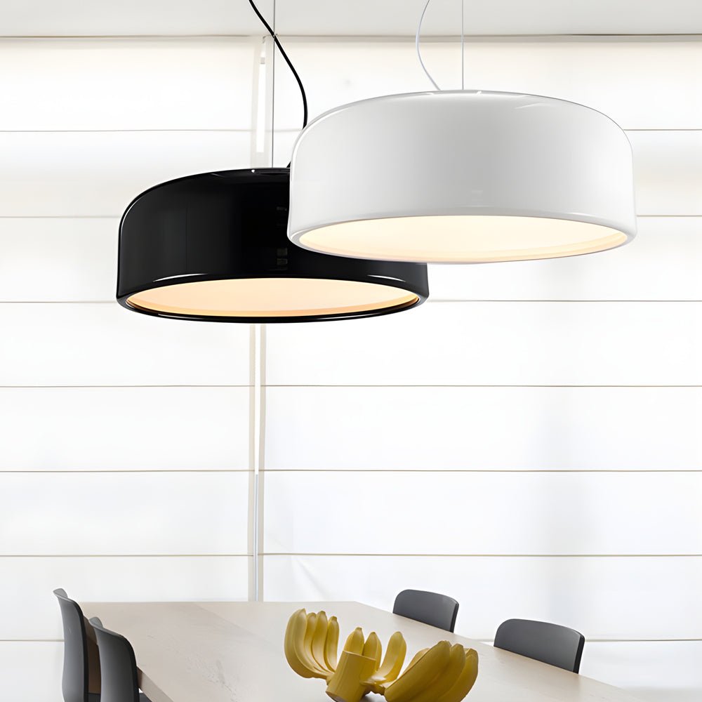 Smithfield Pendant Light - Modern Aluminum Hanging Fixture in Black/White Design
