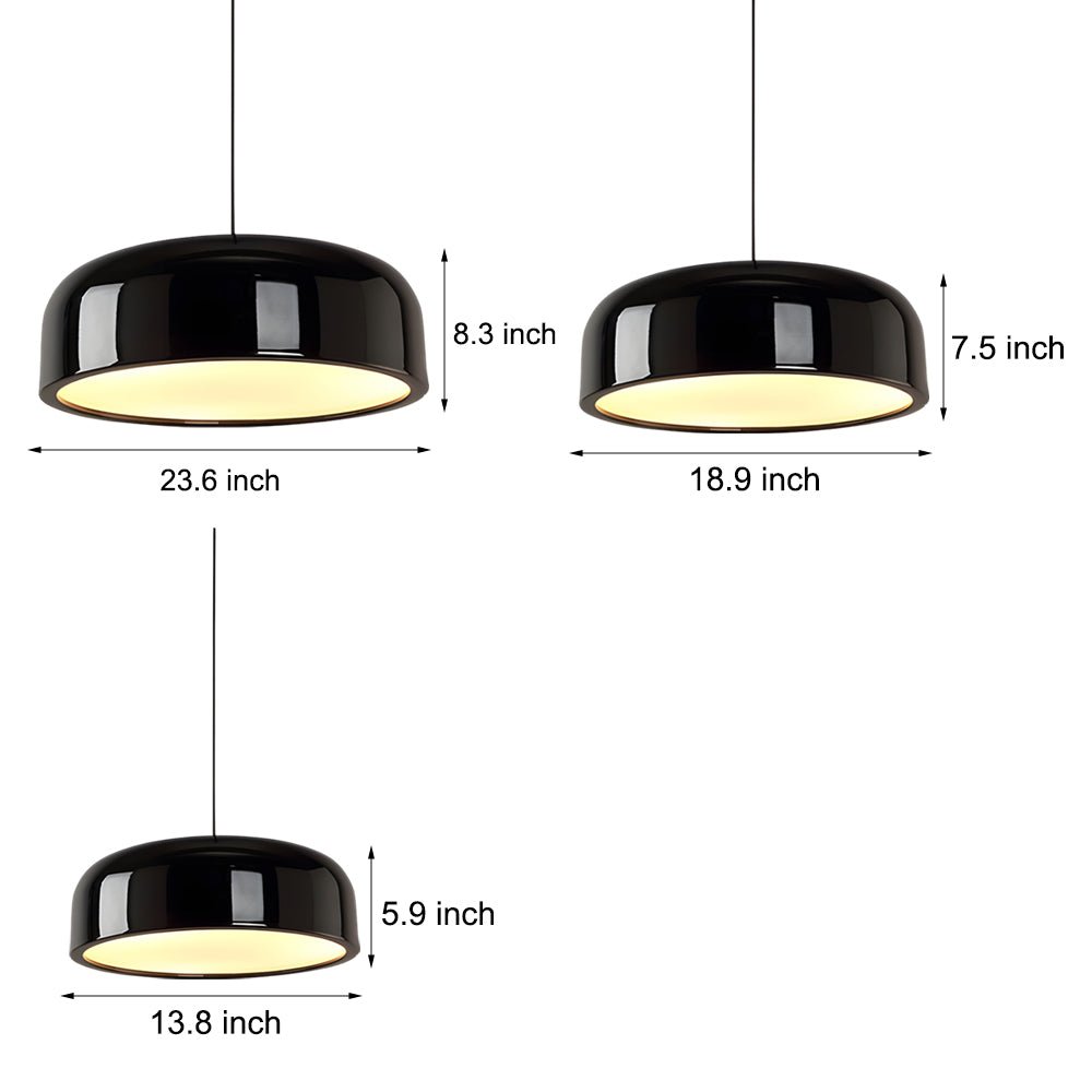 Smithfield Pendant Light - Modern Aluminum Hanging Fixture in Black/White Design