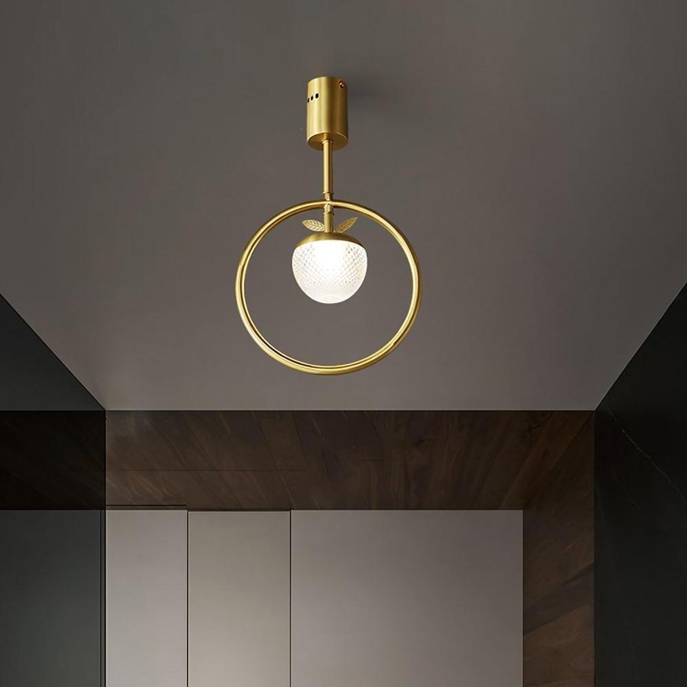 Circle LED Gold Flush Mount Ceiling Light Chandelier
