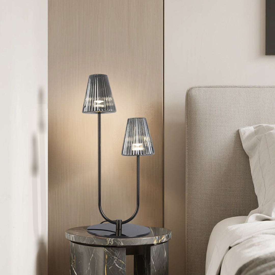 Minimalist Black LED Table Lamp - Elegant American Modern Design for Home and Office Lighting