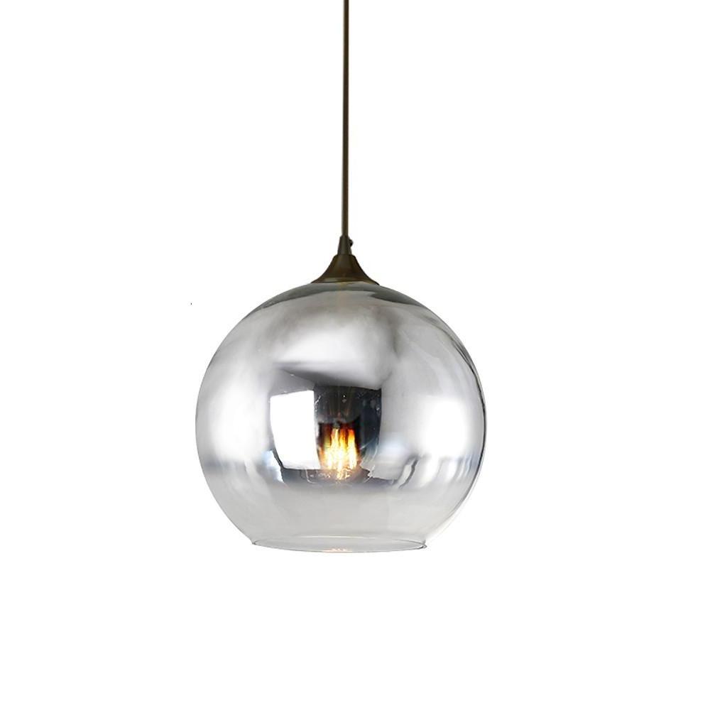 Modern Glass Round Pendant Light - Single Ball Ceiling Fixture