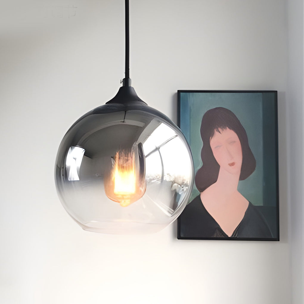 Modern Glass Round Pendant Light - Single Ball Ceiling Fixture