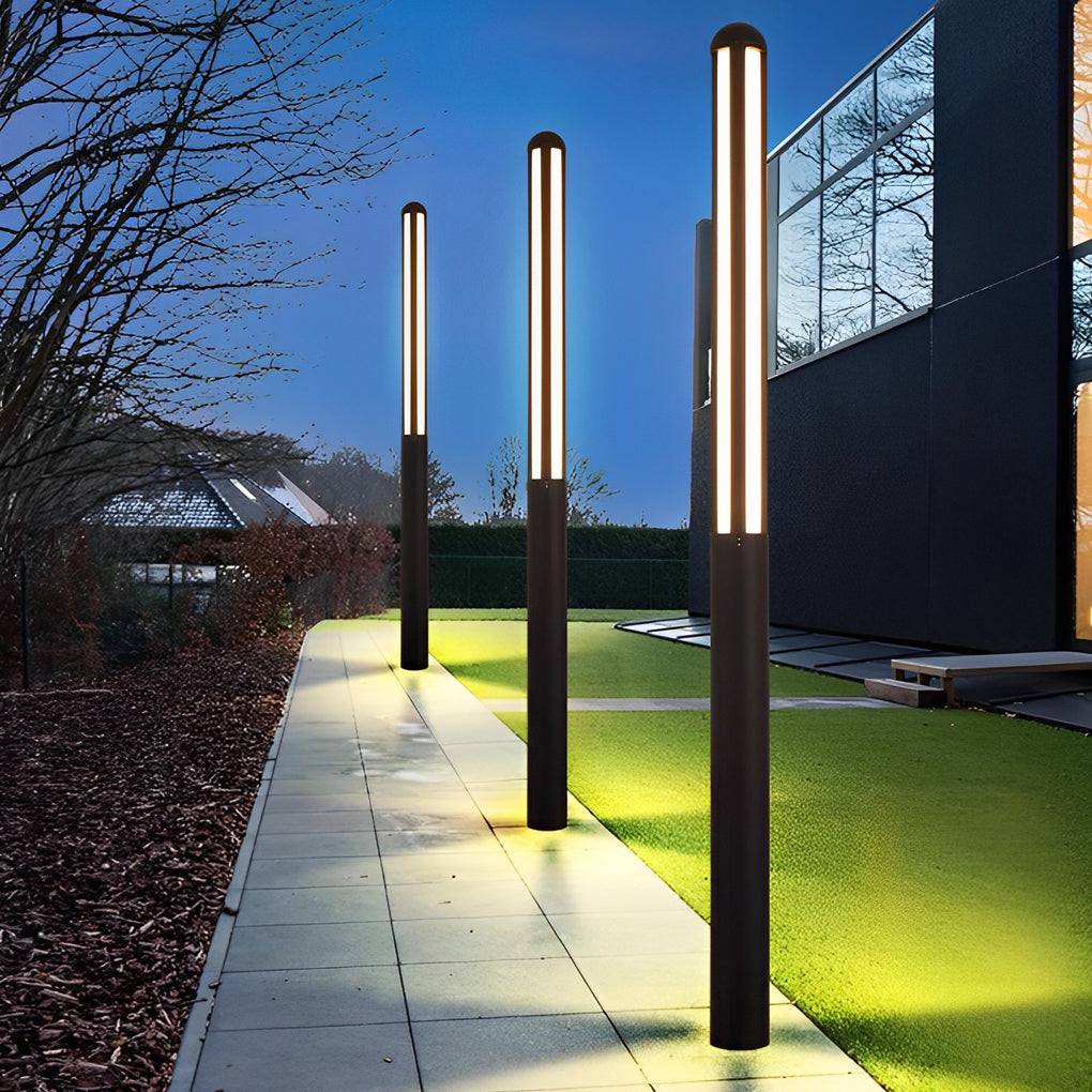 Tall Waterproof LED Garden Bollard Light - Modern Minimalist Design