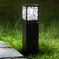 Solar Bollard Path Lights - LED Black Waterproof Outdoor Lamp