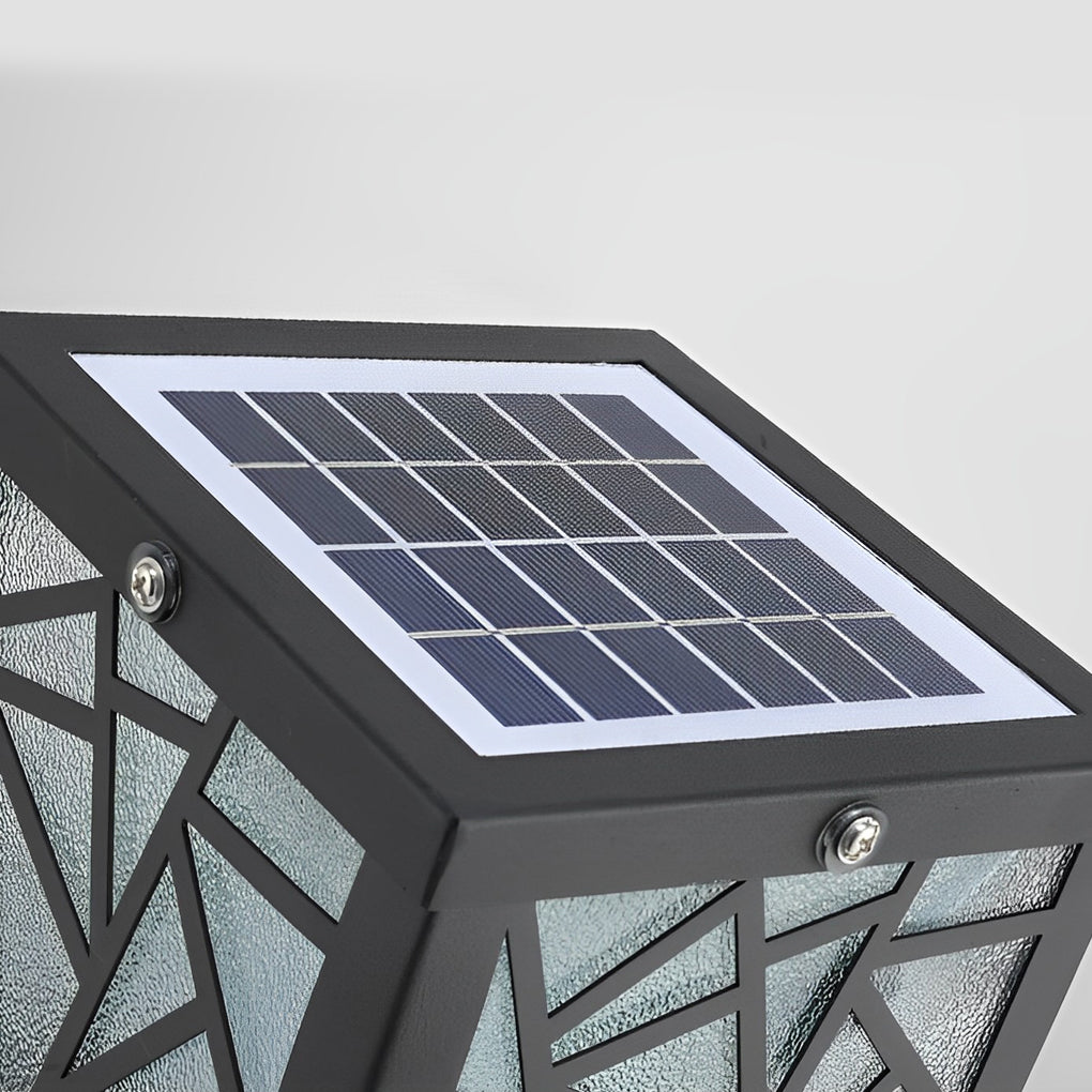 Solar Bollard Path Lights - LED Black Waterproof Outdoor Lamp