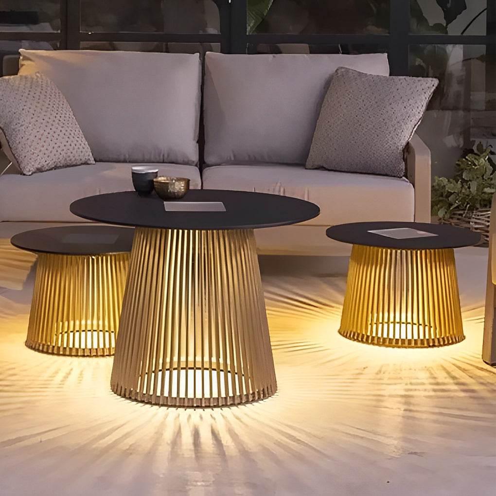 Solar Coffee Table Lamp Waterproof Iron Cage Outdoor Lighting
