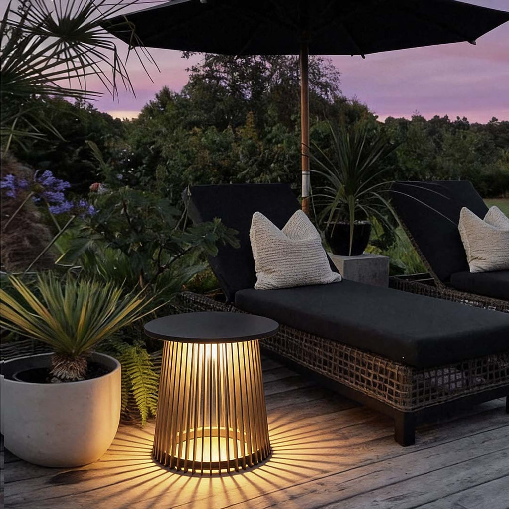 Solar Coffee Table Lamp Waterproof Iron Cage Outdoor Lighting