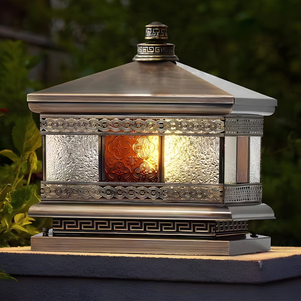 Solar Outdoor Square Pillar Lights - European Design Waterproof Garden Lamps