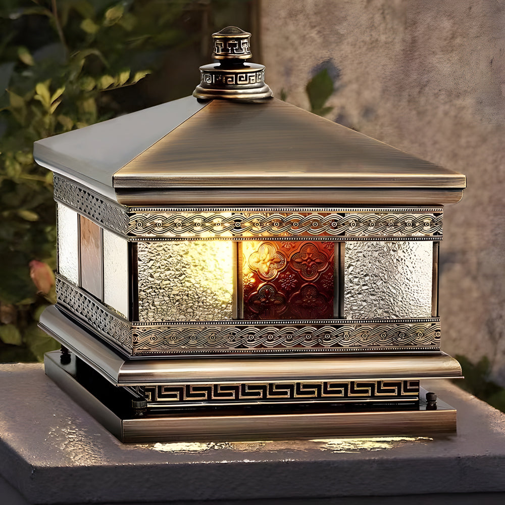 Solar Outdoor Square Pillar Lights - European Design Waterproof Garden Lamps