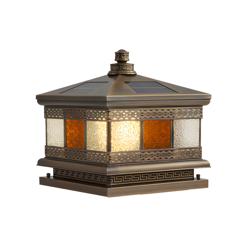 Solar Outdoor Square Pillar Lights - European Design Waterproof Garden Lamps