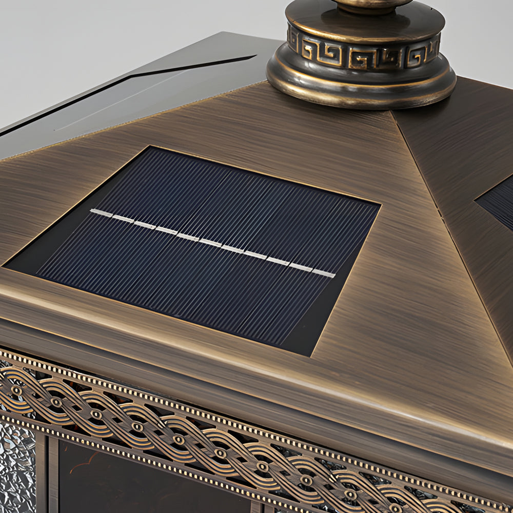 Solar Outdoor Square Pillar Lights - European Design Waterproof Garden Lamps