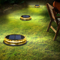 4 Pcs Solar Disc Lights LED Landscape Lighting Black Modern Outdoor Garden Lights