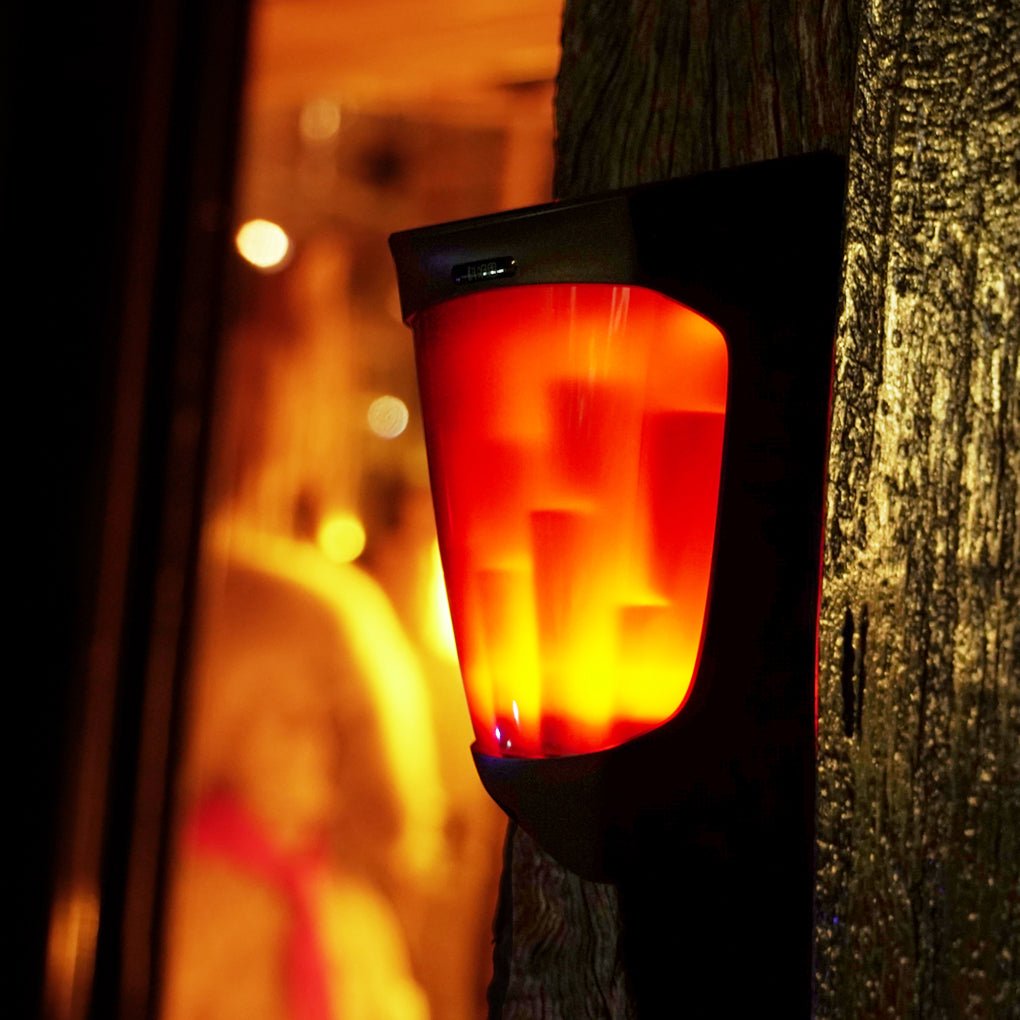 Solar LED Outdoor Wall Lamp - Flame Light Sconce for Garden, Patio & Deck Lighting