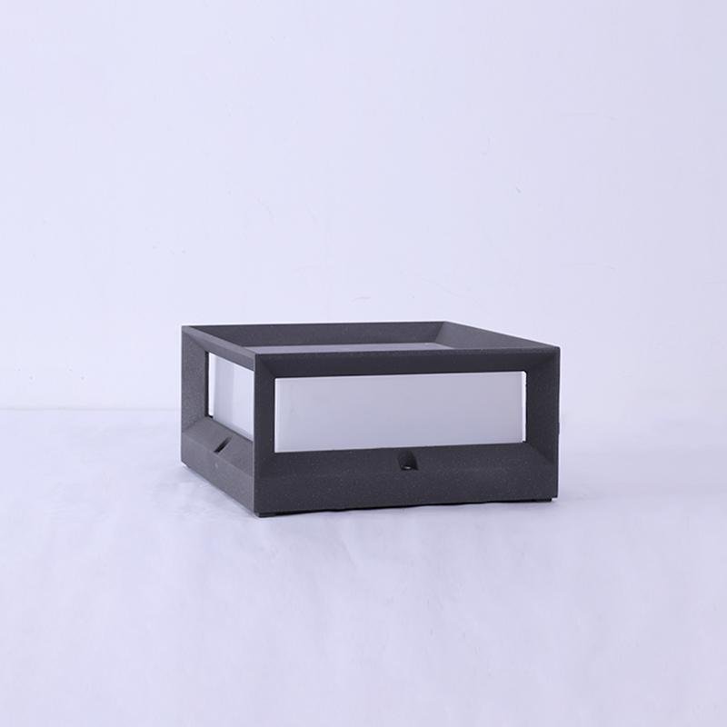 Solar Garden Pillar Lights Waterproof Black Outdoor Lighting