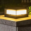 Solar Garden Pillar Lights Waterproof Black Outdoor Lighting