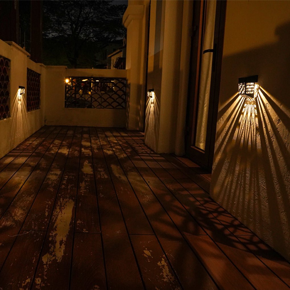 Solar Outdoor Wall Sconce - LED Garden Fence Light