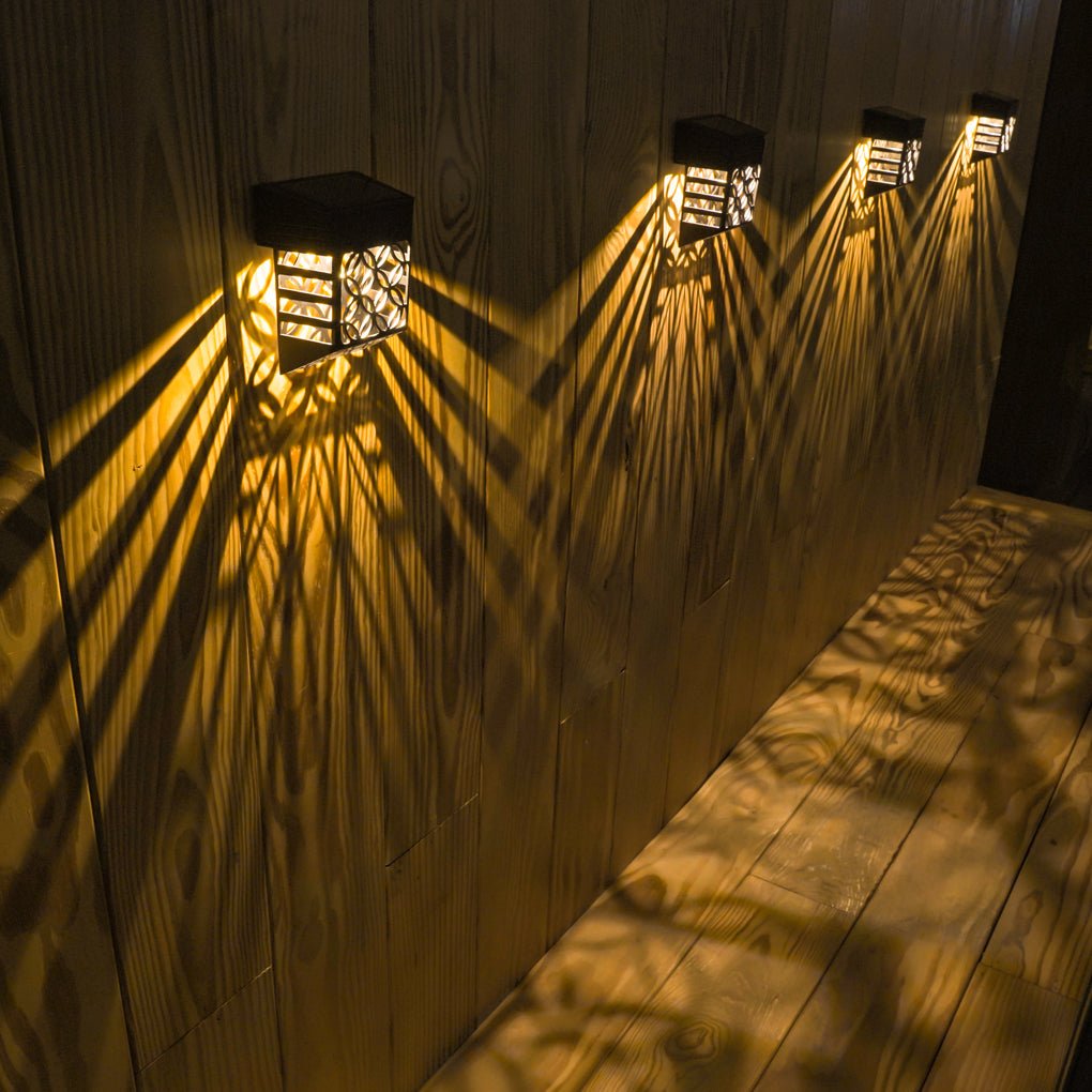 Solar Outdoor Wall Sconce - LED Garden Fence Light