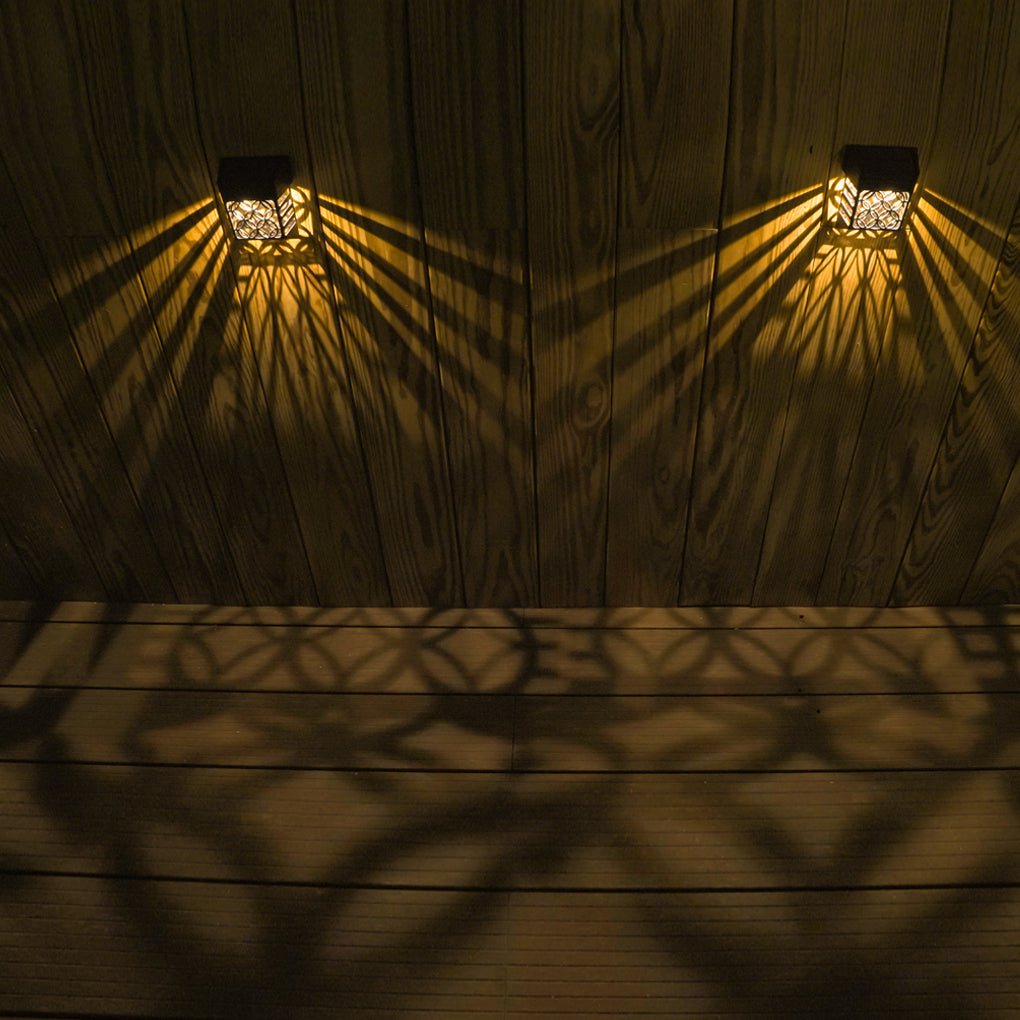 Solar Outdoor Wall Sconce - LED Garden Fence Light