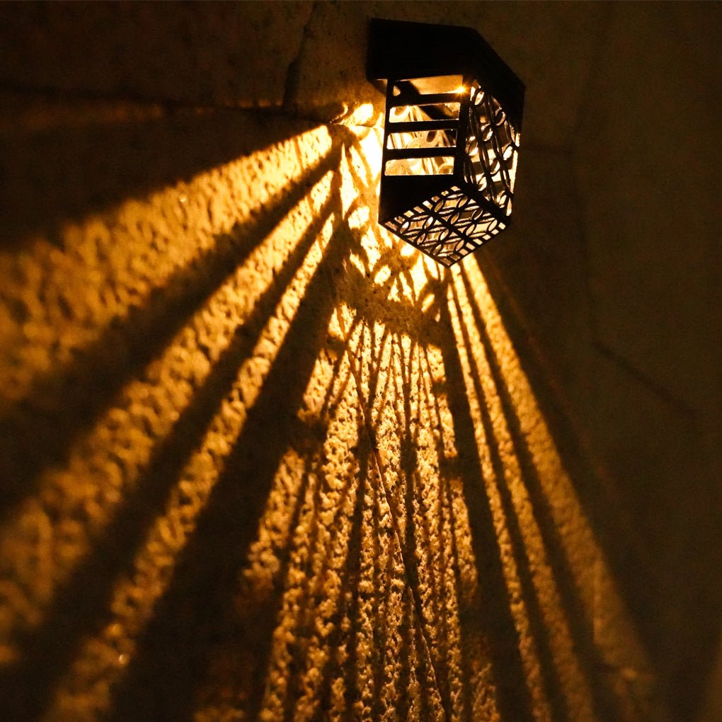 Solar Outdoor Wall Sconce - LED Garden Fence Light