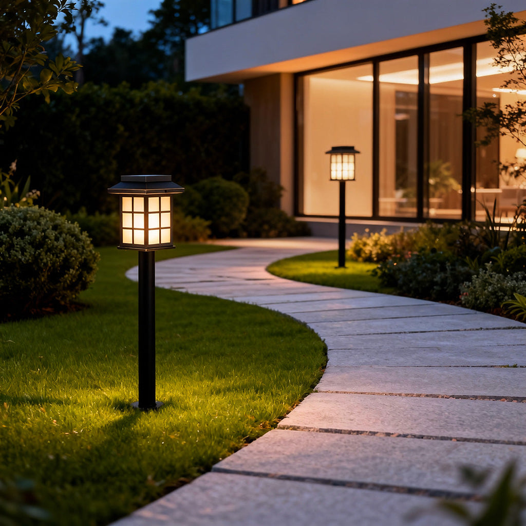 Solar LED Path Lights Outdoor - Courtyard Ground Socket Light for Pathway Illumination and Garden Decor