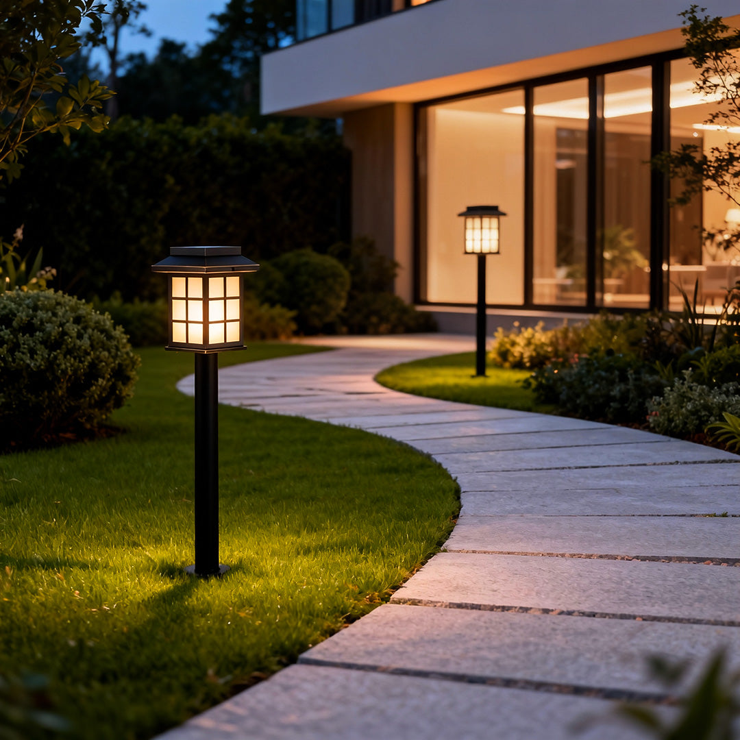 Solar LED Path Lights Outdoor - Courtyard Ground Socket Light for Pathway Illumination and Garden Decor