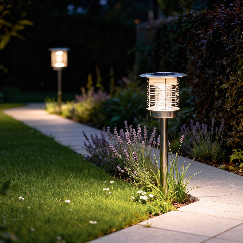 Solar Bug Zapper Garden Lamp - Purple Light Mosquito Killer