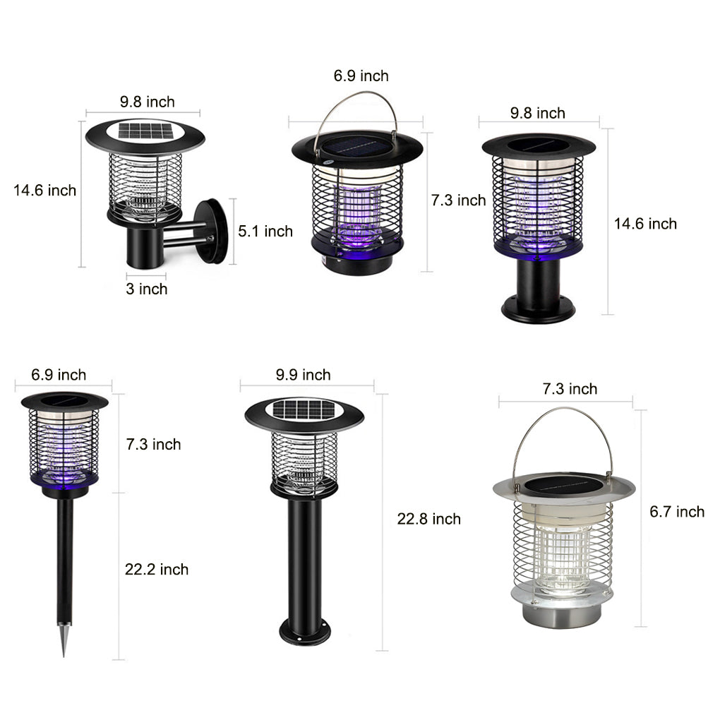 Solar Bug Zapper Garden Lamp - Purple Light Mosquito Killer