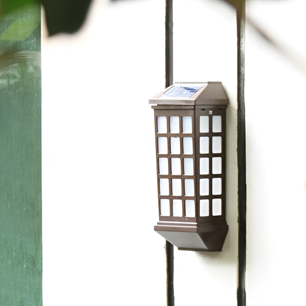 Modern Solar LED Outdoor Wall Light - Coffee Color