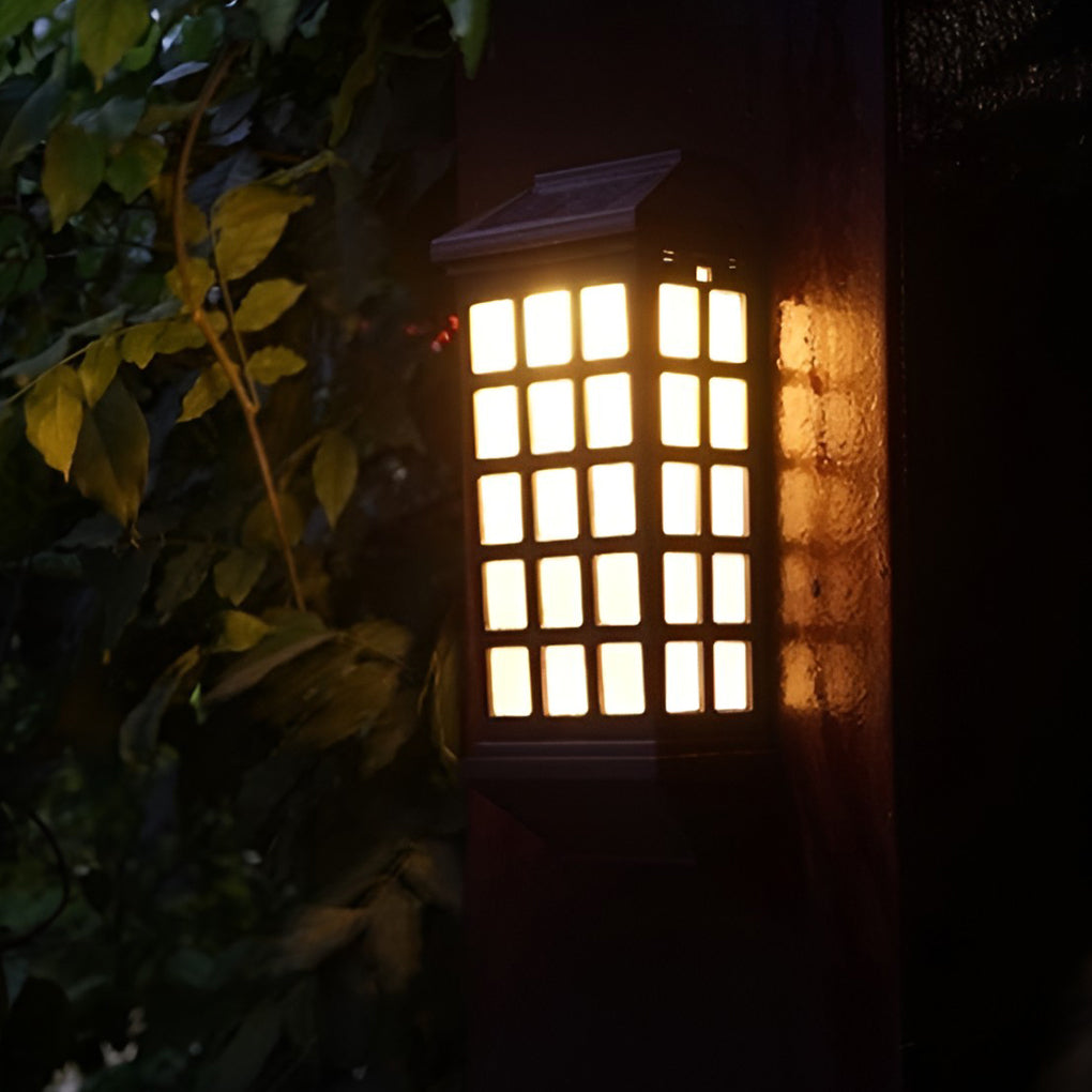 Modern Solar LED Outdoor Wall Light - Coffee Color