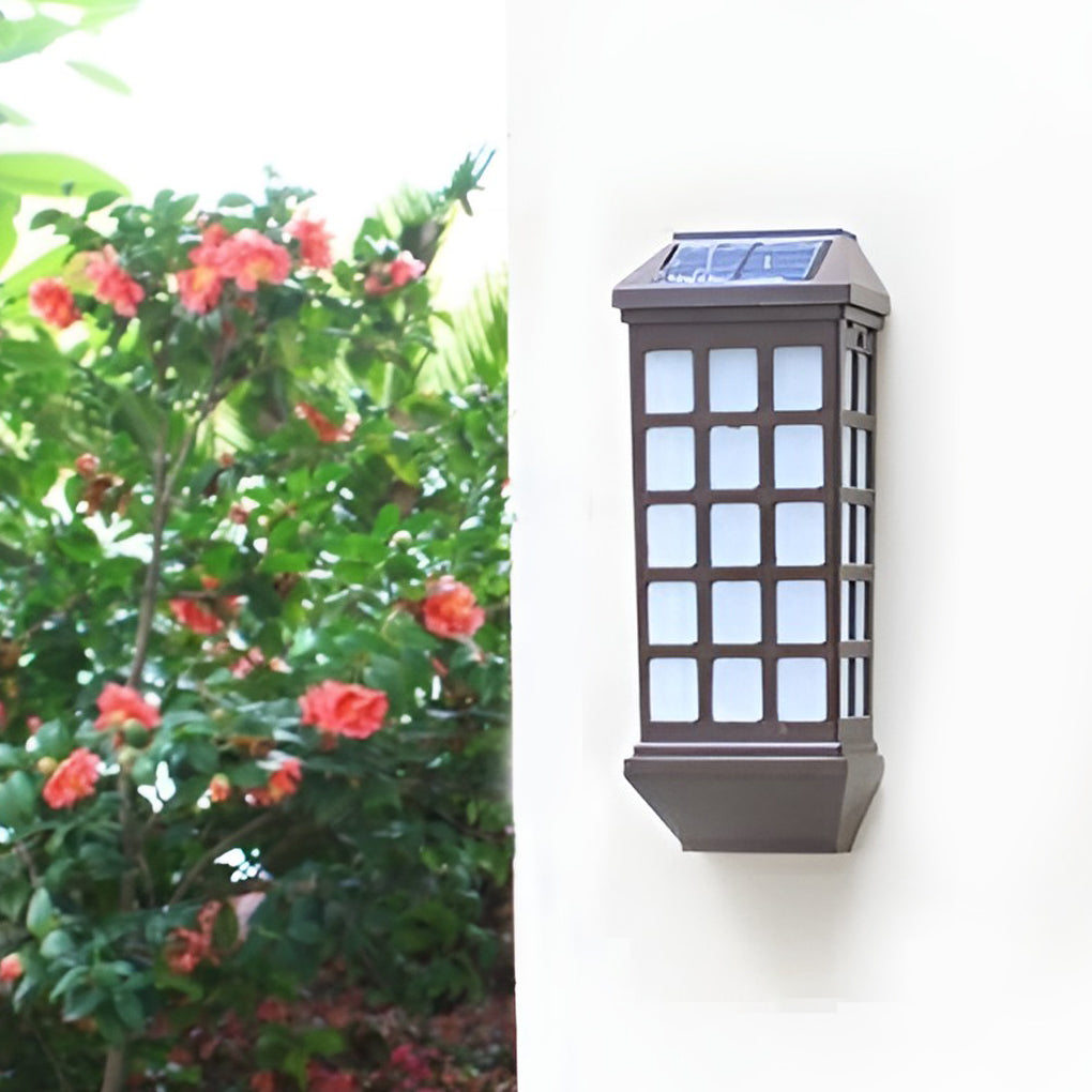 Modern Solar LED Outdoor Wall Light - Coffee Color