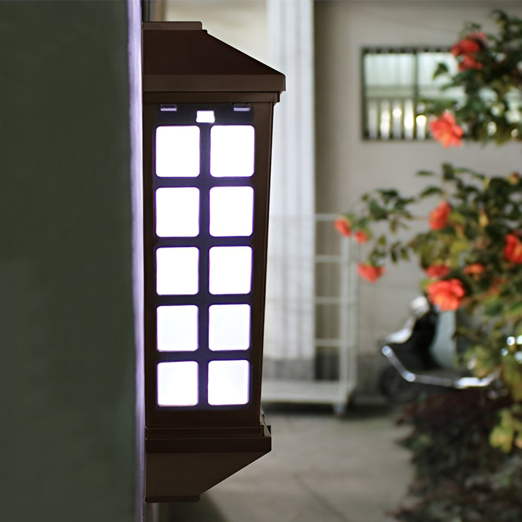 Modern Solar LED Outdoor Wall Light - Coffee Color