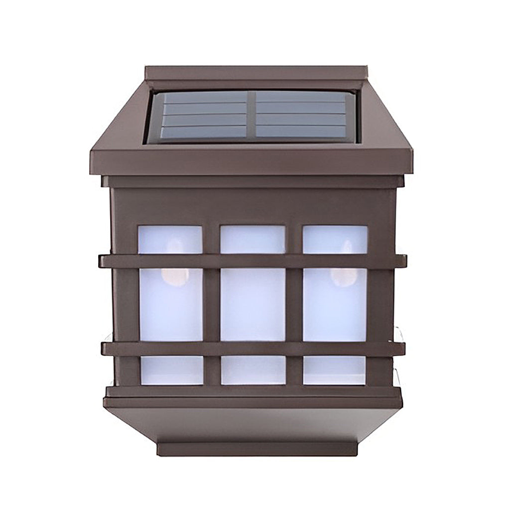 Modern Solar LED Outdoor Wall Light - Coffee Color