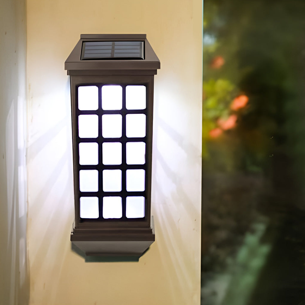 Modern Solar LED Outdoor Wall Light - Coffee Color