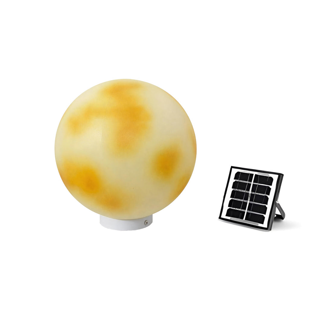 Moon-Shaped Stone Pillar Light - Outdoor Decorative Solar Lantern