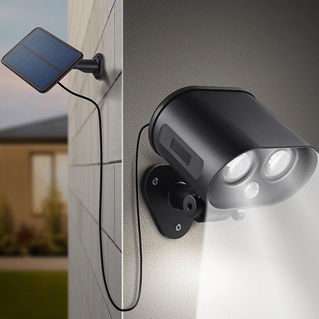 Solar Motion Sensor Wall Light - Adjustable Outdoor Security Lamp